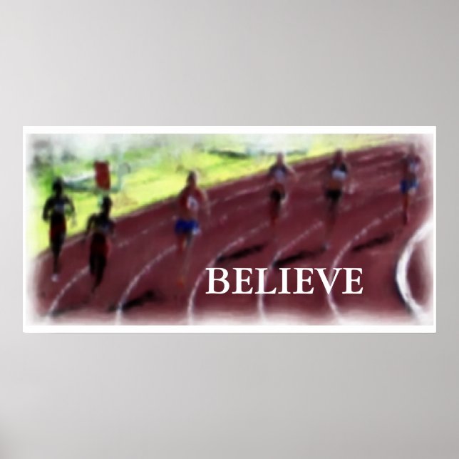 Glauben Sie Abstraktes Sportplakat Poster (Vorne)