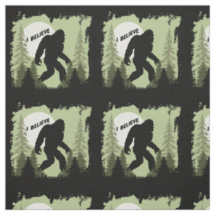 Glauben Sie an Bigfoot Sasquatch Gemustert Stoff