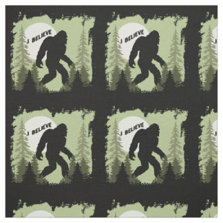 Glauben Sie an Bigfoot Sasquatch Gemustert Stoff