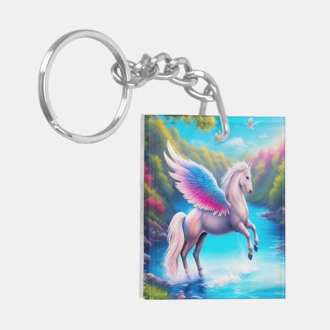 Glauben Sie an das Wunderbare (Pegasus) Schlüsselanhänger (Vorderseite links)