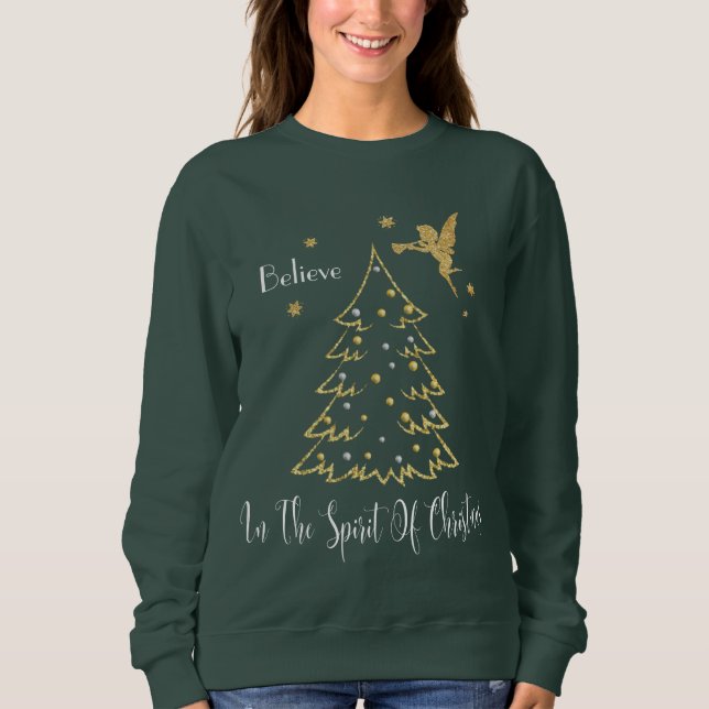 GLAUBEN SIE AN DEN GEIST DER WEIHNACHTSfrauen Sweatshirt (Vorderseite)