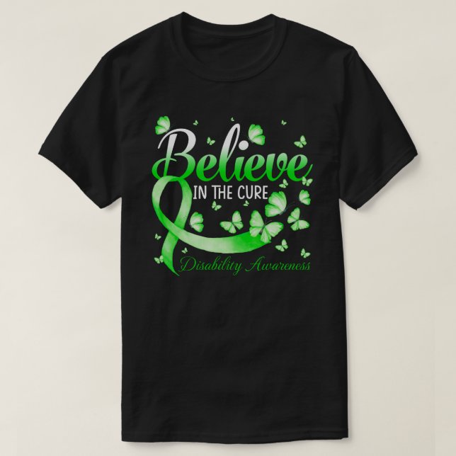 Glauben Sie an den Schmetterling der Kur-Behinderu T-Shirt (Design vorne)