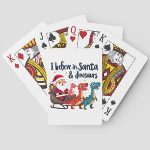 Glauben Sie an den Weihnachtsmann und Dinosaurier Spielkarten
