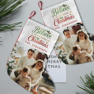Glauben Sie an den Zauber des Fotos der Weihnachts Kleiner Weihnachtsstrumpf
