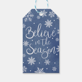 Glauben Sie an die Jahreszeit Blue Snowflake Weihn Geschenkanhänger