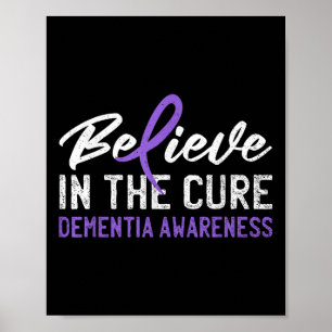 Glauben Sie an die Kur Demenz Bewusstsein Lila Rib Poster