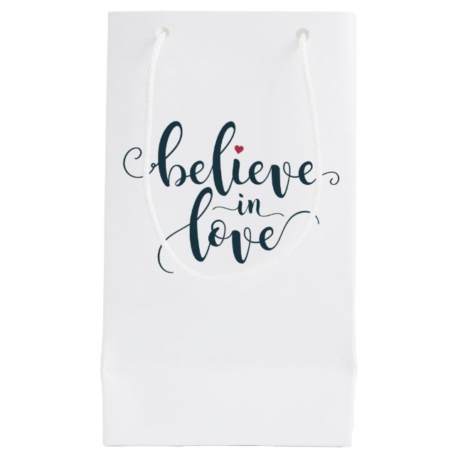 Glauben Sie an die Liebe Valentine Calligraphie| G Kleine Geschenktüte (Vorderseite)