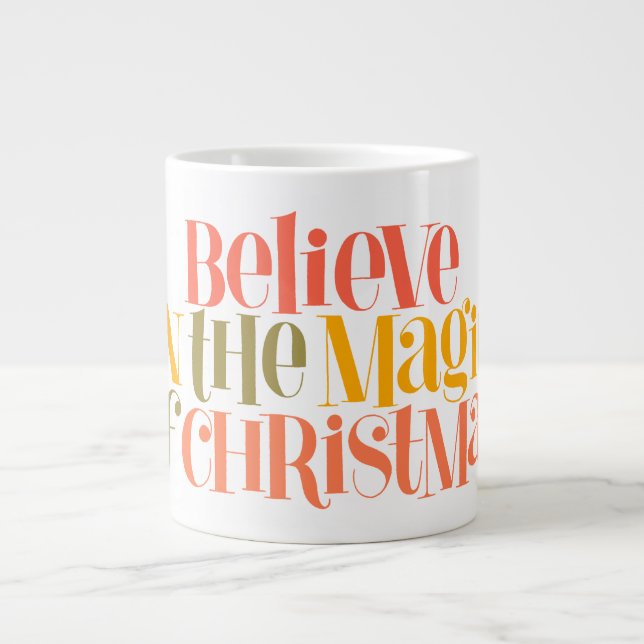 Glauben Sie an die Magie der Weihnachten - Retro-S Jumbo-Tasse (Vorderseite)