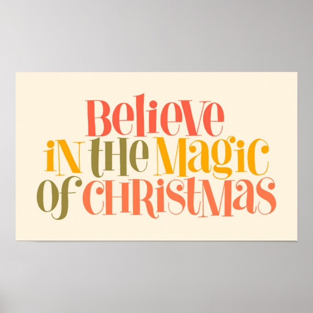 Glauben Sie an die Magie der Weihnachten - Retro-S Poster (Vorne)