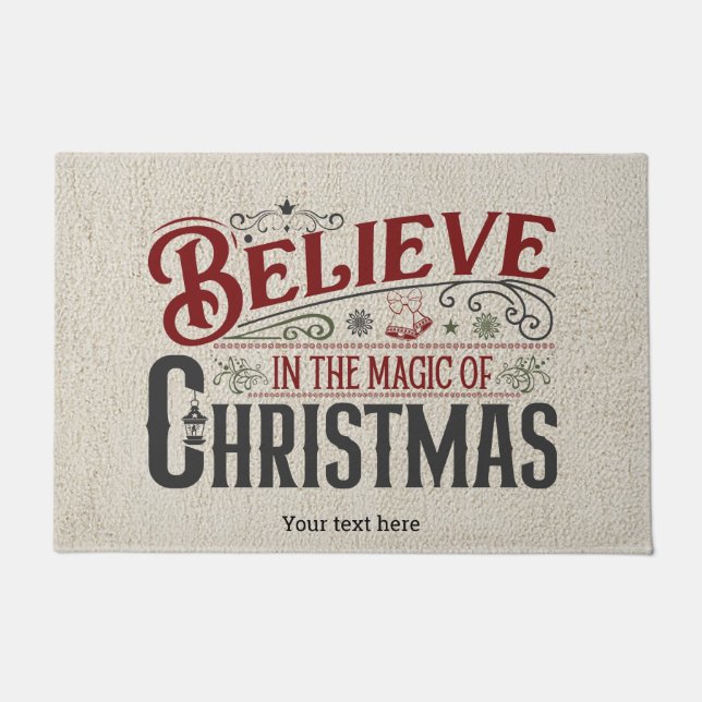 Glauben Sie an die Magie der Weihnachtsmatte Fußmatte (Vorderseite)