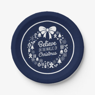 Glauben Sie an die Magie der Weihnachtssymbole Pappteller
