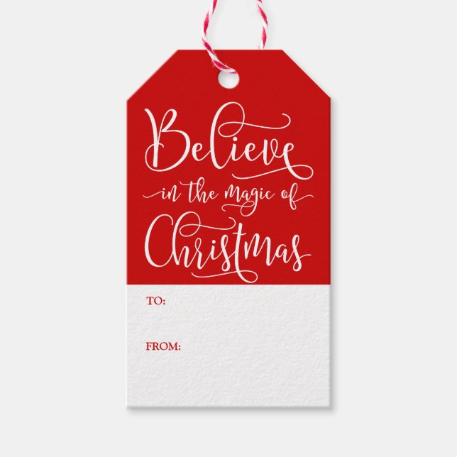 Glauben Sie an die Magie der Weihnachtszeit Geschenkanhänger (Vorderseite)