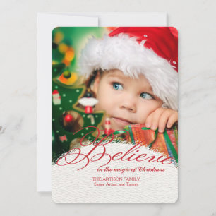 Glauben Sie an die Magie des Weihnachtsfotos Karte