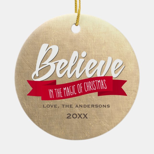 Glauben Sie an die Magie des Weihnachtskundenspezi Keramikornament (Vorne)