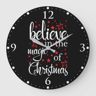 Glauben Sie an die Magie von Weihnachten Große Wanduhr