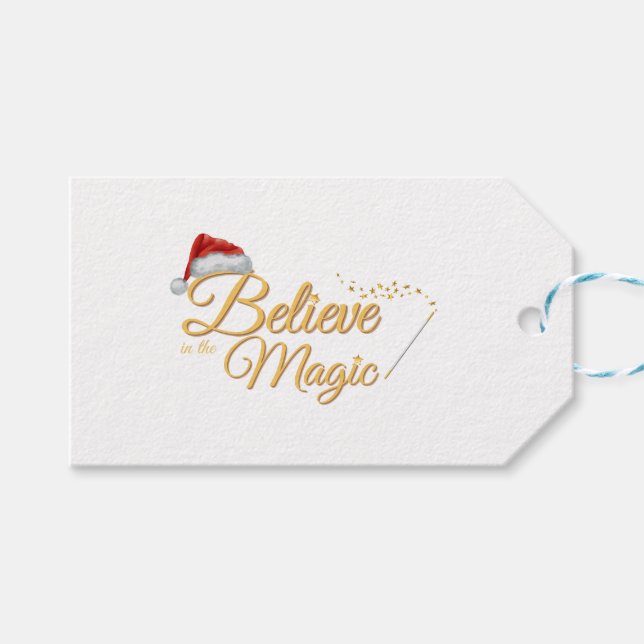 Glauben Sie an die Magie - Whimsical Holiday Desig Geschenkanhänger (Vorderseite (Horizontal))
