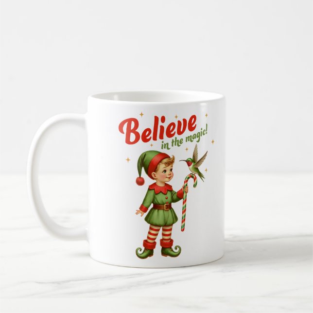 Glauben Sie an die magische Weihnachtsbonbons Kaffeetasse (Links)