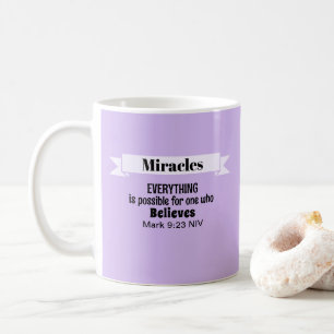Glauben Sie an die Wunder Bibel Verse Lila Christl Kaffeetasse