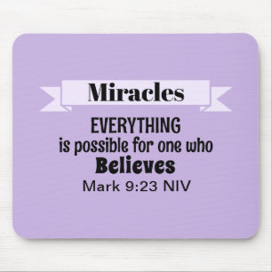 Glauben Sie an die Wunder Bibel Verse Lila Christl Mousepad