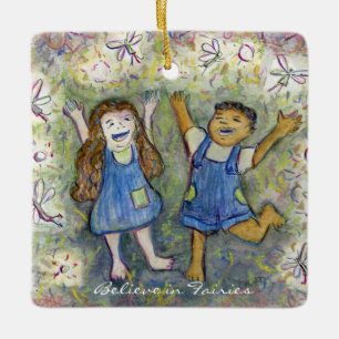 Glauben Sie an Fairies Fun Art Custom Ornaments Keramikornament