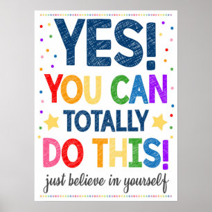 Glauben Sie an Ihr eigenes Rainbow-Klassenposter Poster