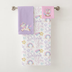 Glauben Sie an Ihr Einhorn-Handtuch-Set Badhandtuch Set