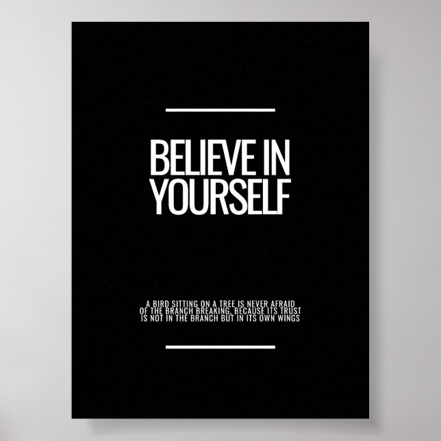 Glauben Sie an Ihr selbst inspirierendes Poster (Vorne)