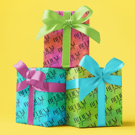 Glauben Sie an Ihre eigenen Papierblätter Geschenkpapier Set