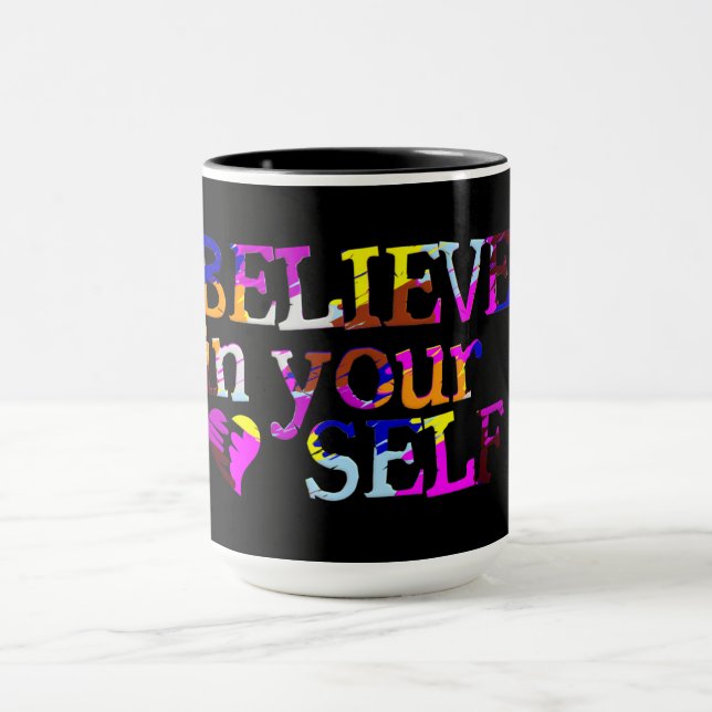 Glauben Sie an Ihre selbst individuelle Name Tasse (Zentrum)