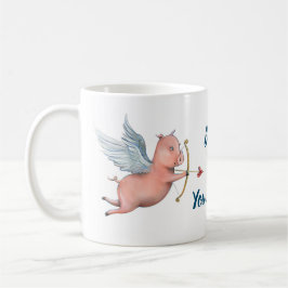 Glauben Sie an Ihre Träume Flying Pig Cupid-Vorlag Kaffeetasse