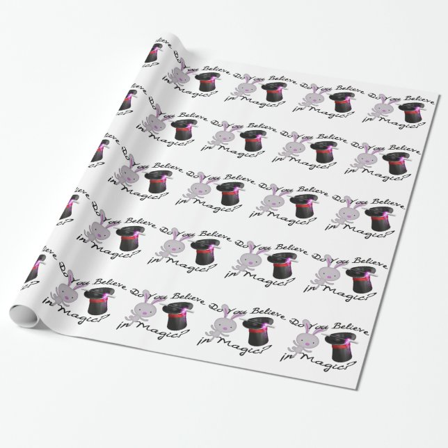 Glauben Sie an magischen Zylinder u. Kaninchen Geschenkpapier (Ungerollt)