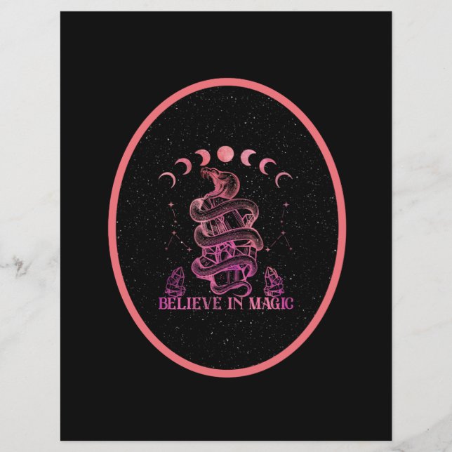 Glauben Sie an magisches Celestial Wiccan Scrapboo (Vorderseite)