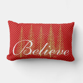 Glauben Sie an Red Dots Weihnachten Lumbar Throw K Lendenkissen
