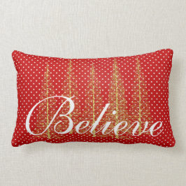 Glauben Sie an Red Dots Weihnachten Lumbar Throw K Lendenkissen