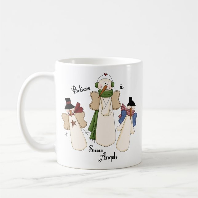 Glauben Sie an Schnee-Engel Kaffeetasse (Links)