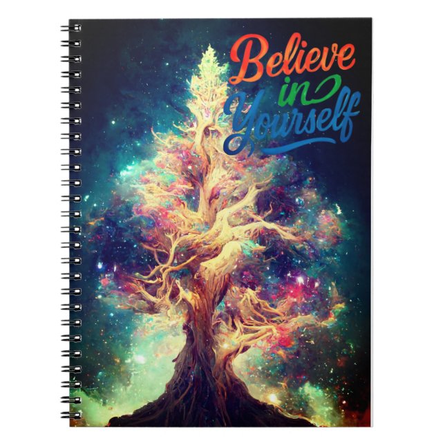 Glauben Sie an sich selbst - farbenfroher Baum Ins Notizblock (Vorderseite)