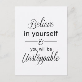 Glauben Sie an sich selbst Inspiration Zitat Postk Postkarte
