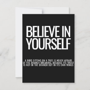 Glauben Sie an sich selbst - inspirierende Zitatpo Postkarte