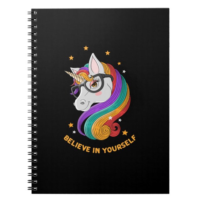 Glauben Sie an sich selbst Unicorn Notizblock (Vorderseite)