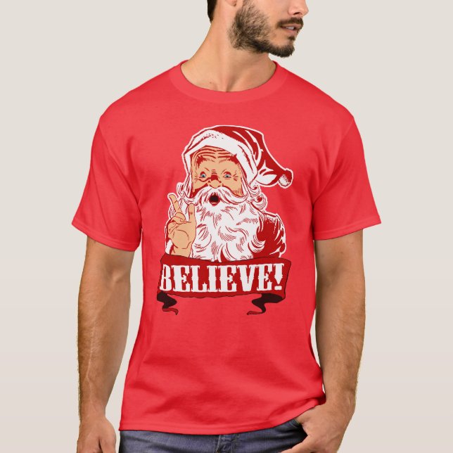 Glauben Sie an Weihnachtsmann T-Shirt (Vorderseite)