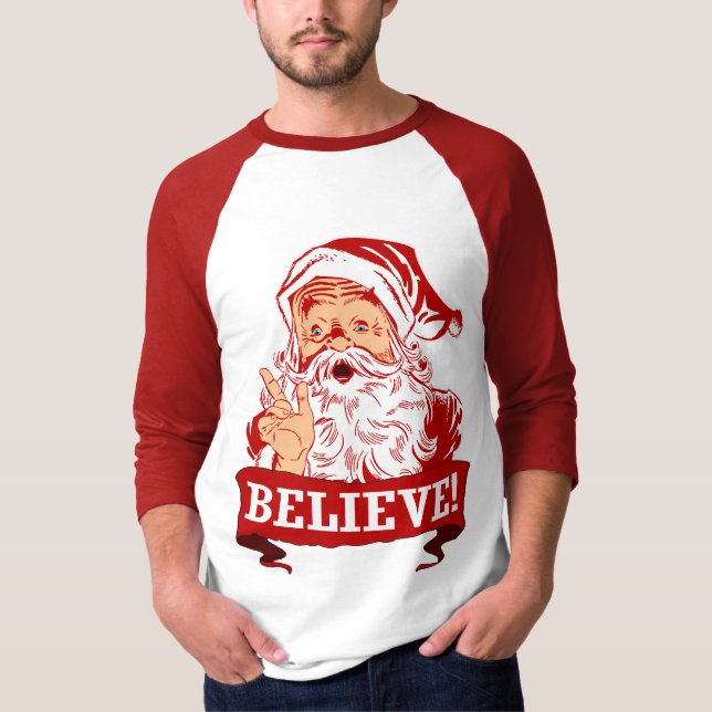 Glauben Sie an Weihnachtsmann T-Shirt (Vorderseite)