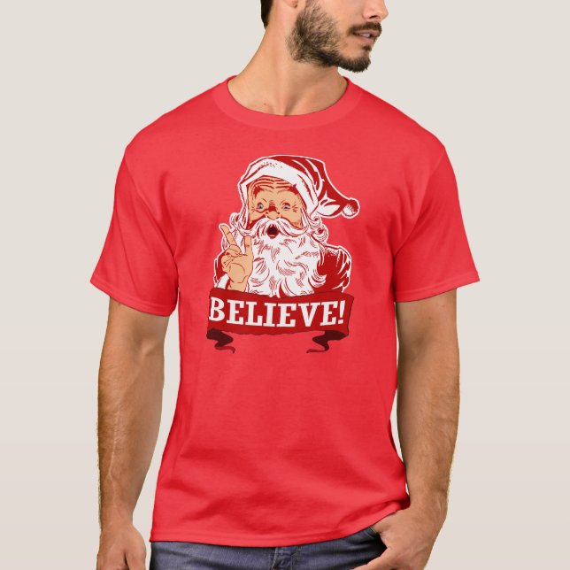 Glauben Sie an Weihnachtsmann T-Shirt (Vorderseite)