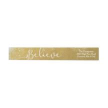 Glauben Sie an WeihnachtsVintages Gold Snowy