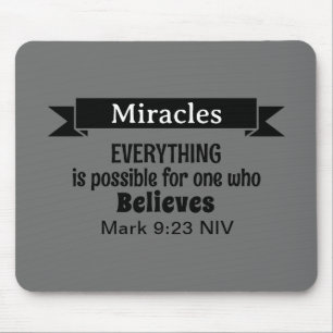 Glauben Sie an Wunder Bibel Verse Gray Christlich Mousepad
