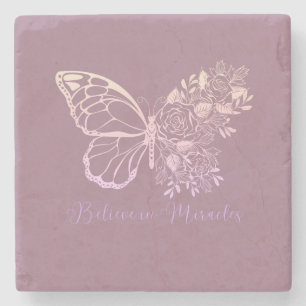 Glauben Sie an Wunder Butterfly-Marmorstein-Unters Steinuntersetzer
