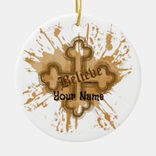 Glauben Sie Christliche Kreuzverzierung Keramik Ornament