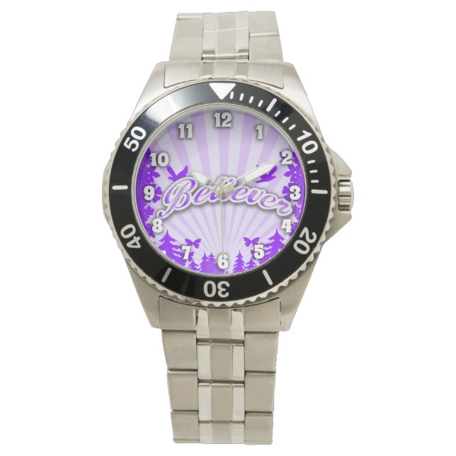 Glauben Sie Christliches Motivierend Sprichwort Ku Armbanduhr (Vorderseite)