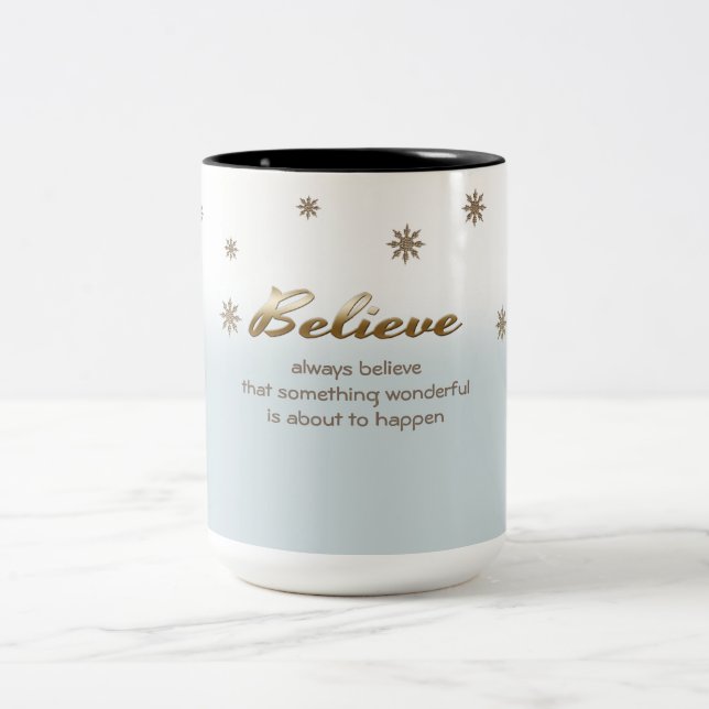 Glauben Sie. Custom Christmas Geschenk Tasse (Mittel)