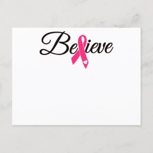 Glauben Sie das Bewusstsein für Pink Ribbon Brustk Einladungspostkarte