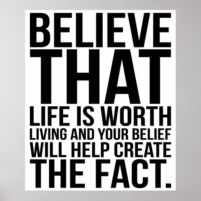 Glauben Sie, dass das Leben das Leben wert ist, di Poster (Vorne)